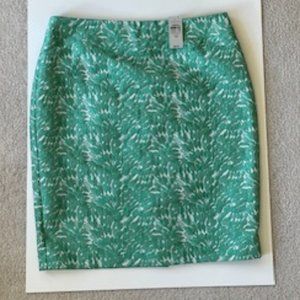 Ann Taylor Green Floral Skirt